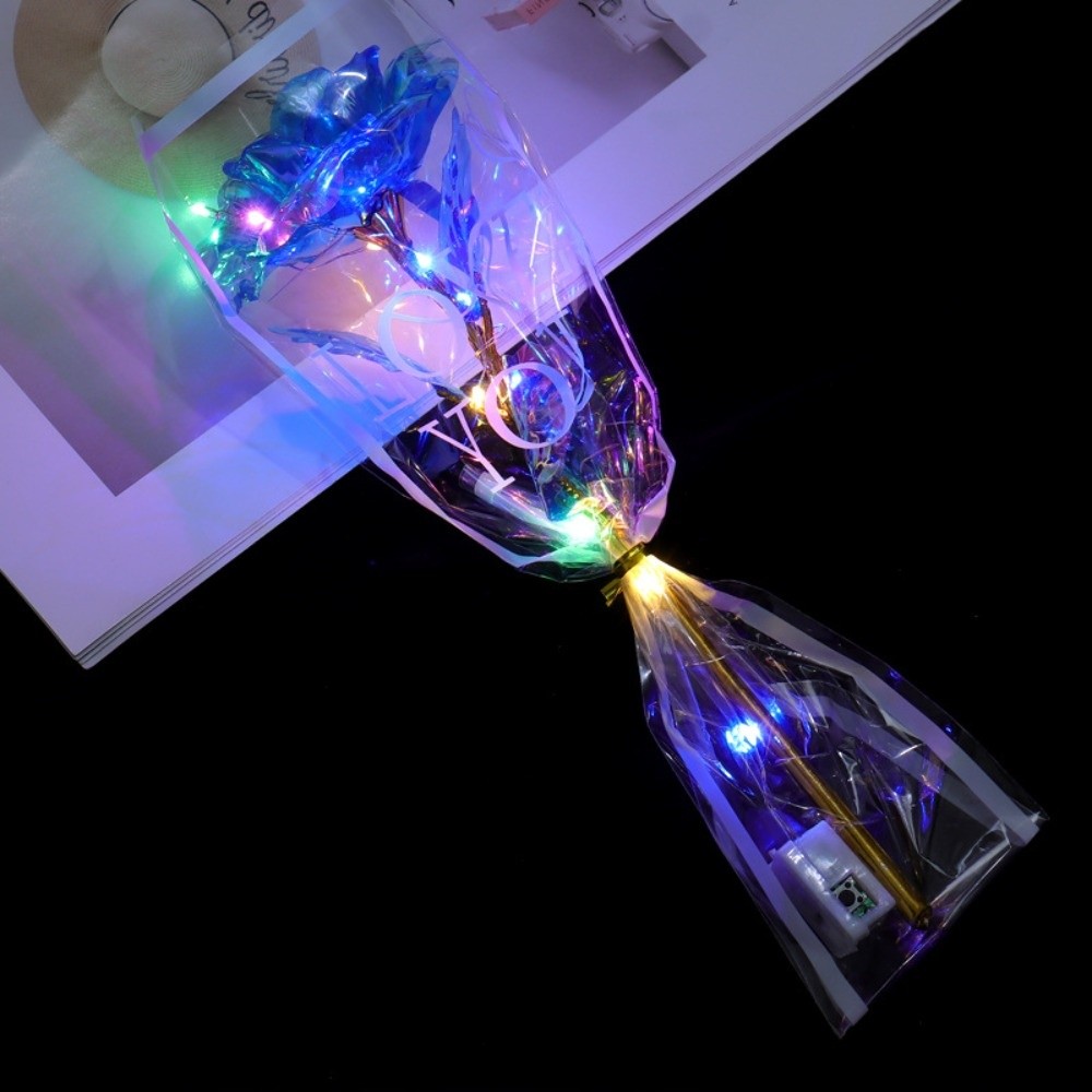 Photography Lighting Simulator Free - Leuchtende Goldfolie-Rose LED-Lichter Fotografie-Requisiten Simulierter Rosenstrauß