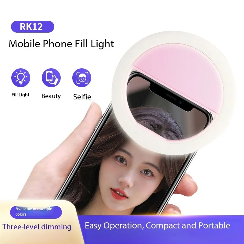 Photography Lighting Spotlight - Wiederaufladbares Clip-On-Selfie-Ringlicht mit 3 einstellbaren Stufen,