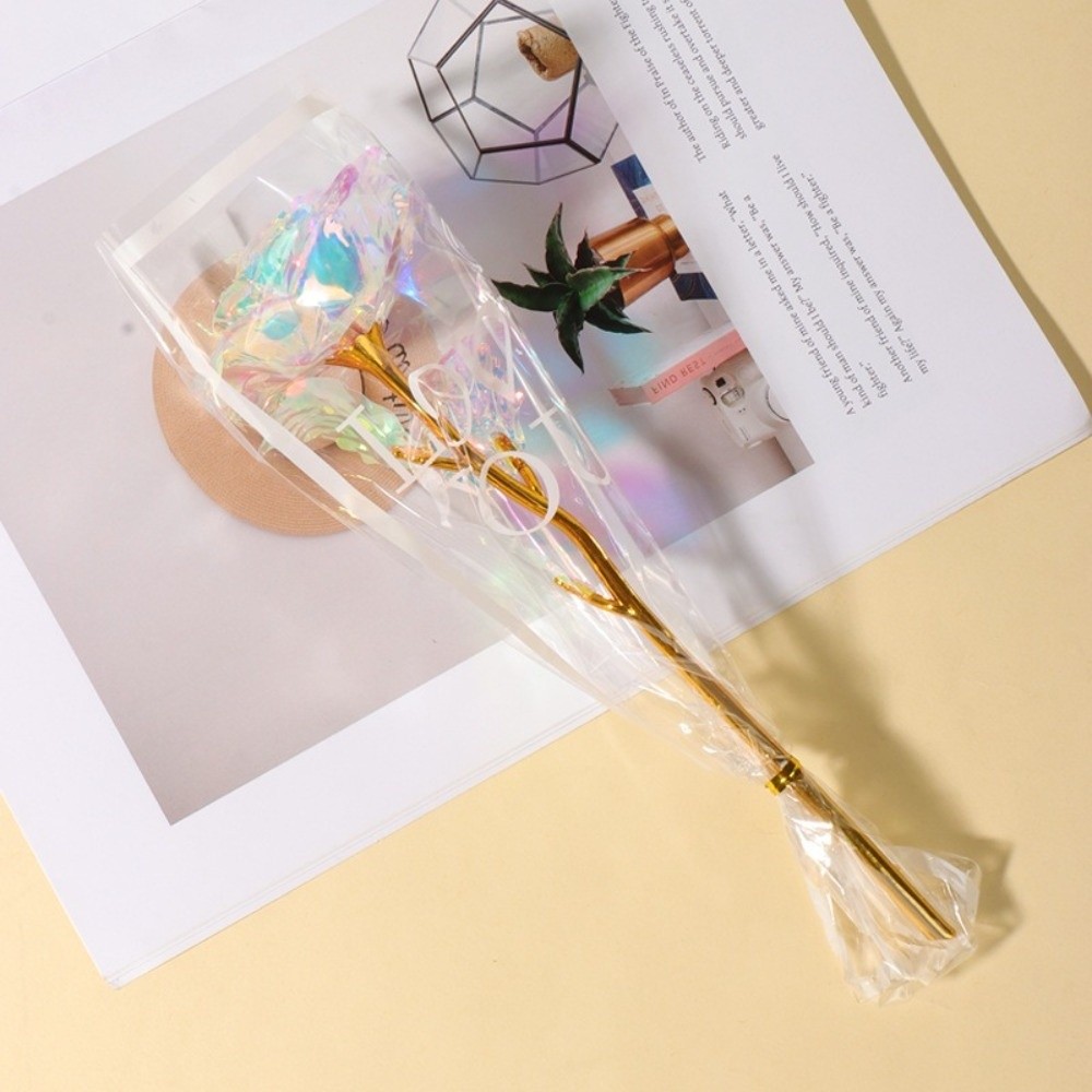 Photography Lighting Simulator Free - Leuchtende Goldfolien-Rose Bunte Fotografie-Requisiten Simulierter Rosenstrauß