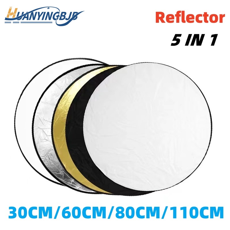 Photography Lighting Color - HUANYINGBJB Tragbarer 5-in-1-Fotografie-Reflektor, rund, zusammenklappbar, Fotostudio-Lichtdiffusor,