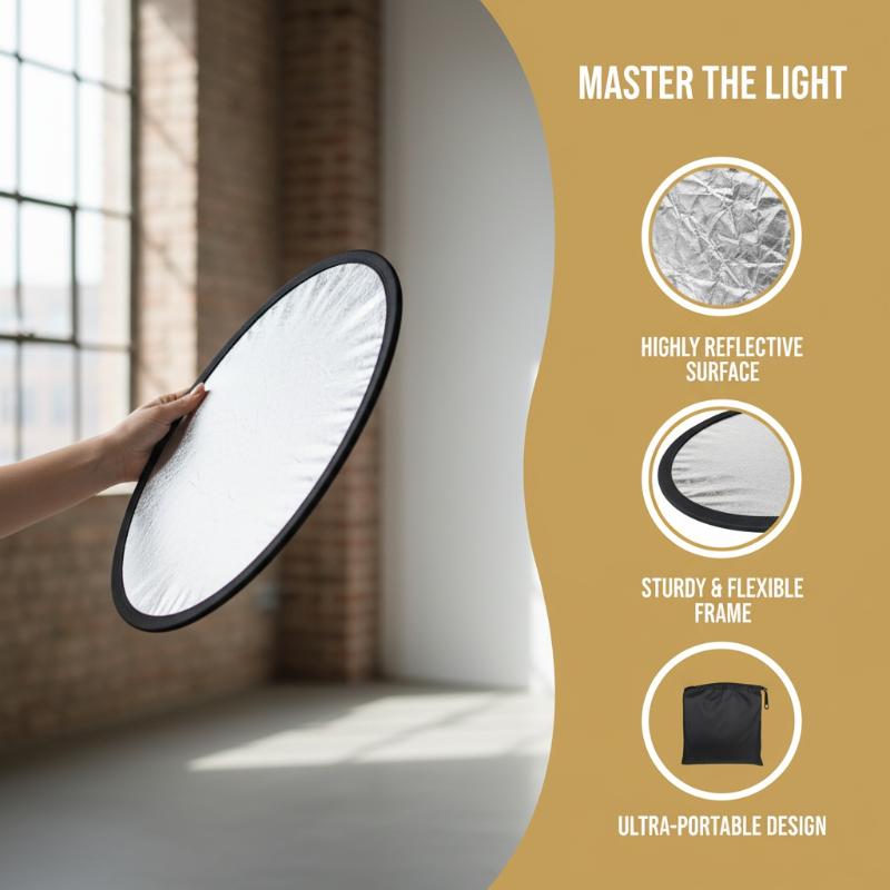 Photography Lighting Reflectors - 5-in-1 Runder Fotoreflektor, Zusammenklappbarer Lichtdiffusor für