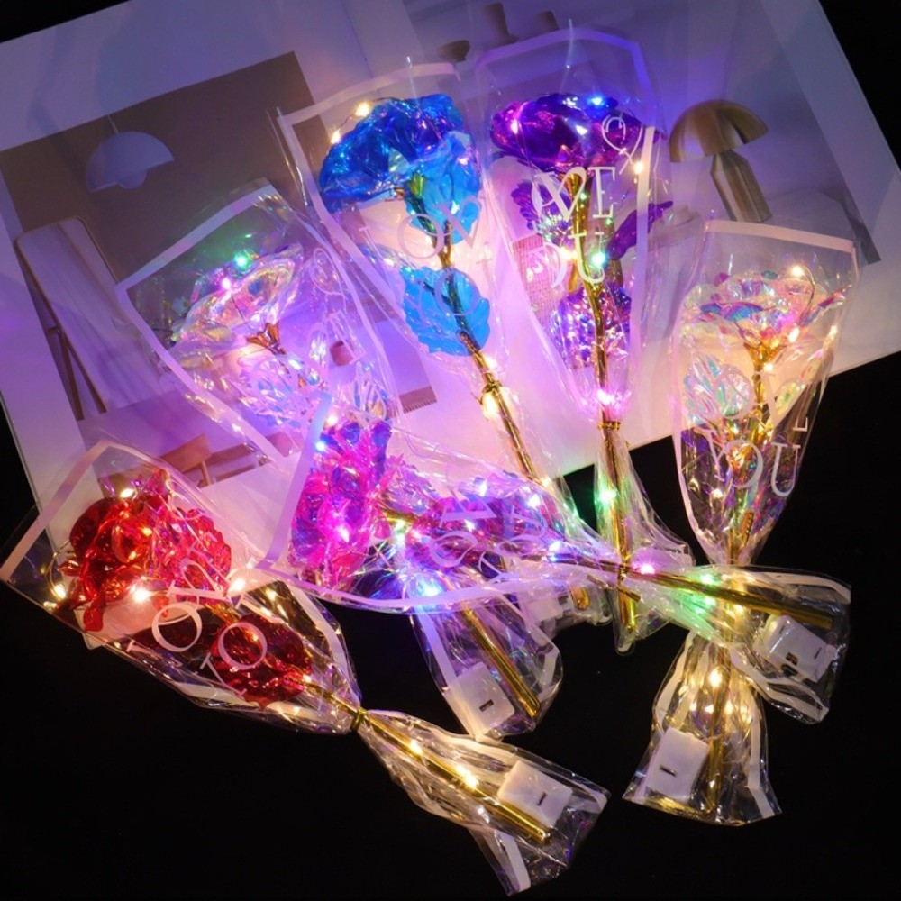 Leuchtende Goldfolie-Rose LED- – Photography Lighting Simulator Free Bewertung und Preis