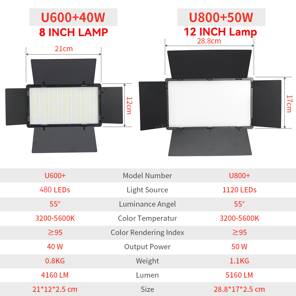 U800 U600 LED Foto Studio Vide – Photography Lighting Uk Bewertung und Preis